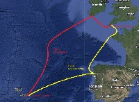 Ponta Delgada (Azory)  - Kinsale (Irlandia) -  - Wyspy Scilly (opcjonalnie)  - Falmouth - Plymouth (Wielka Brytania)